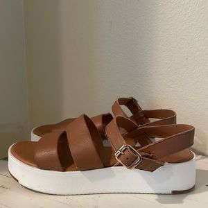 Camel Color Platform Sandal